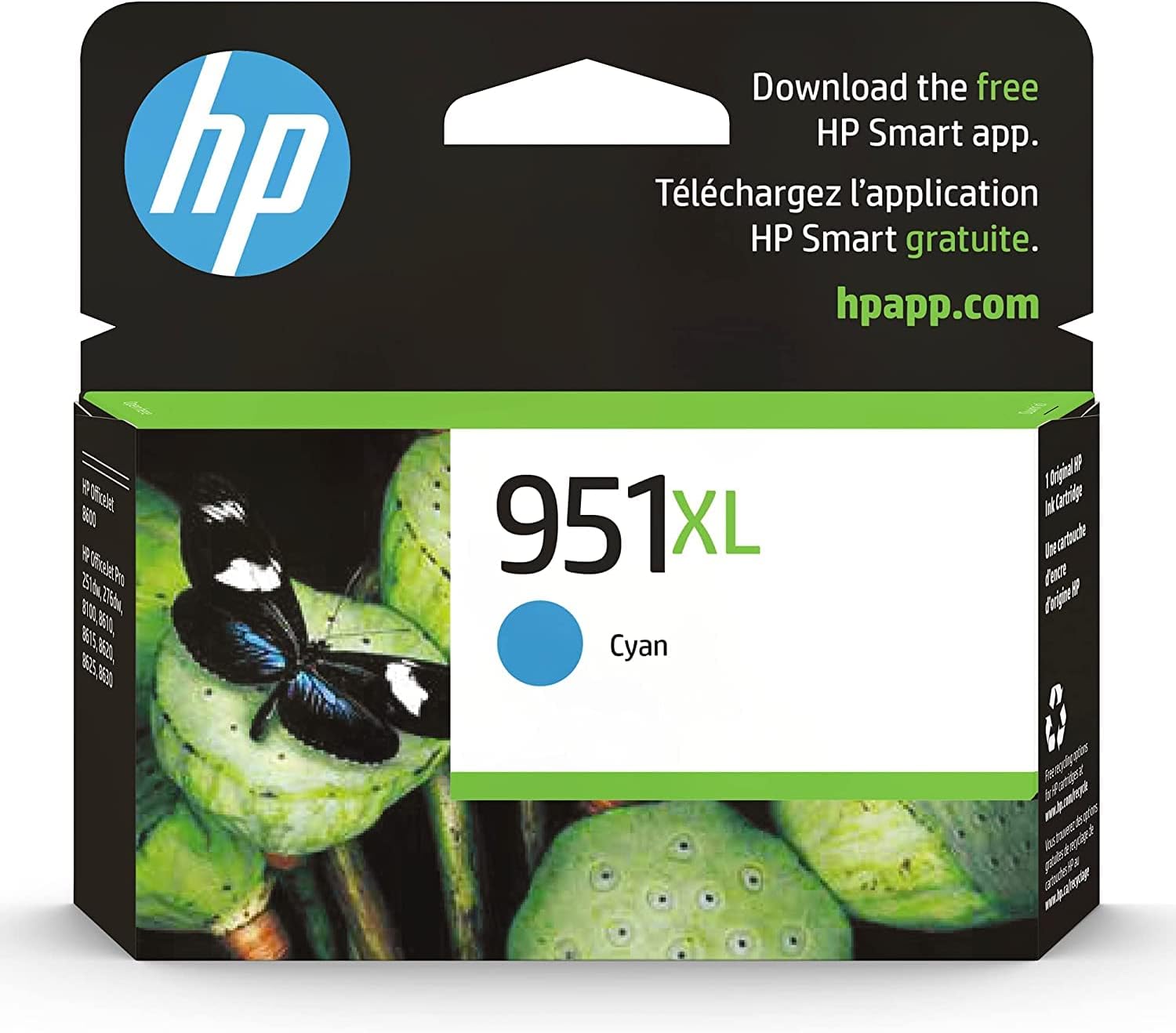230816082333488_1 HP 951XL Cyan High-yield Ink Cartridge | Works with HP OfficeJet 8600, HP OfficeJet Pro 251dw, 276dw, 8100, 8610, 8620, 8630 Series | Eligible for Instant Ink | CN046AN - Image 1